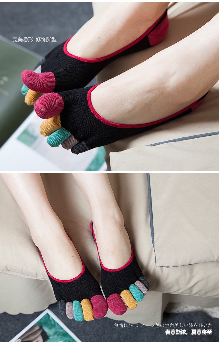 夏季超短分趾袜 女士全棉隐形五指袜创意纯棉手工袜子 厂家批发