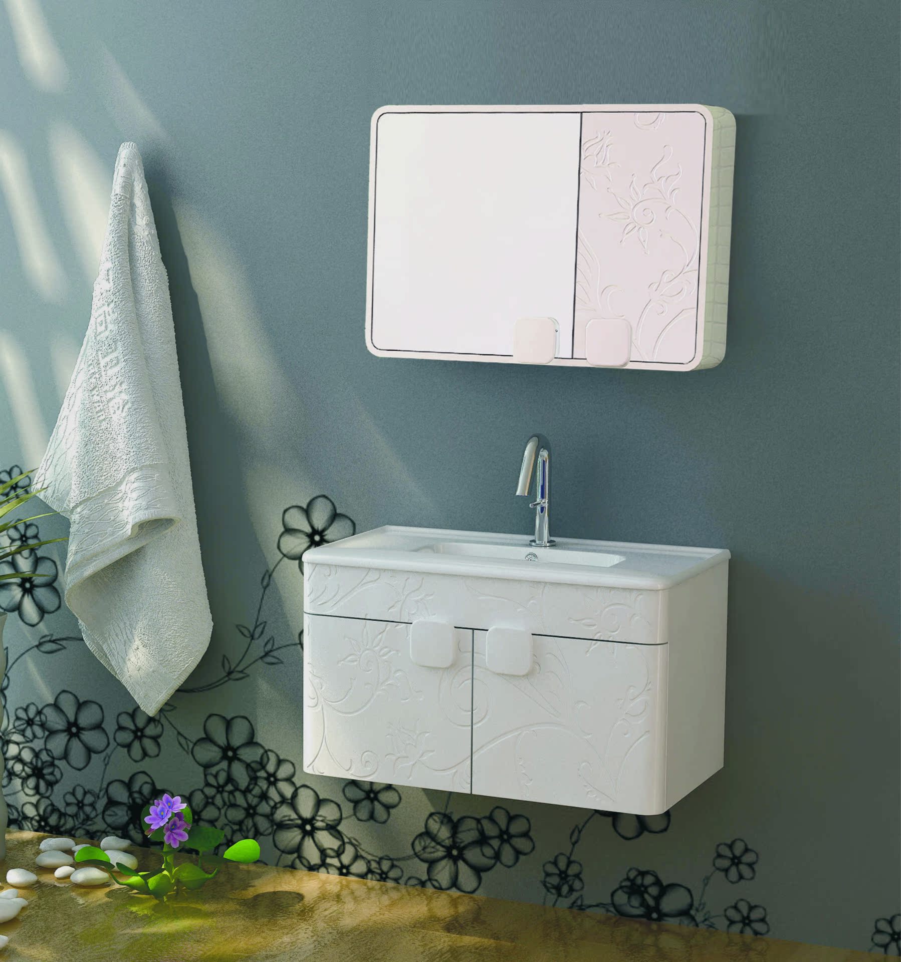 防水防潮镜柜洗面脸盆洗漱台卫生间洗手台组合现代卫浴柜21