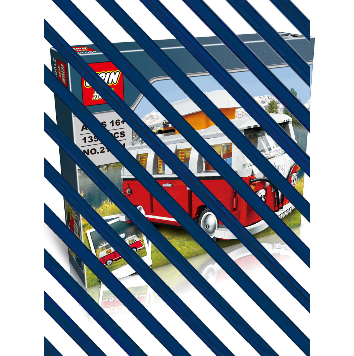 乐拼积木21001经典珍藏版大众t1露营车房车拼插拼装益智儿童玩具