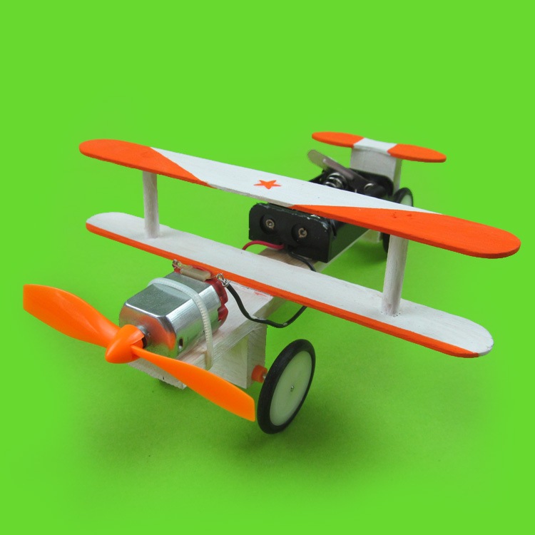 儿童科学小制作电动滑行飞机学生手工制作材料科技玩具diy小发明