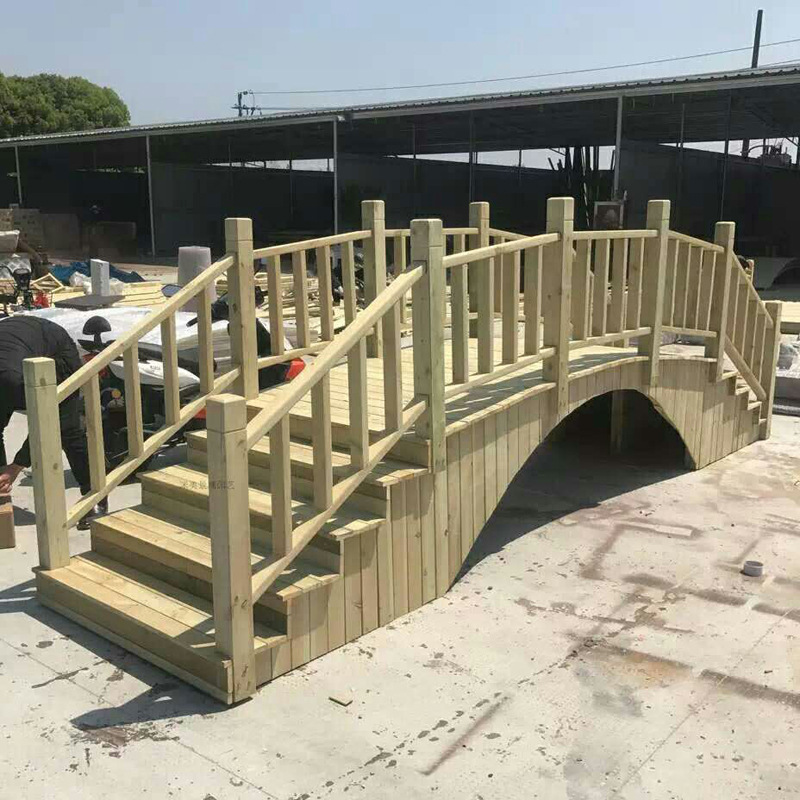 防腐木木桥碳化木小木桥 花园木拱桥 景区大桥 装饰桥 支持定制