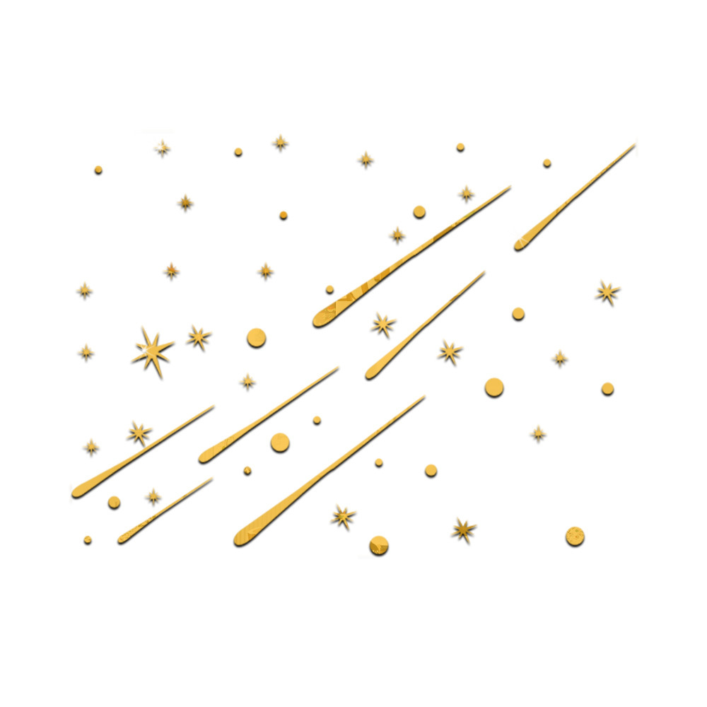 ebay爆款立体墙贴镜面客厅电视墙房顶吊顶天花板流星镜子装饰贴