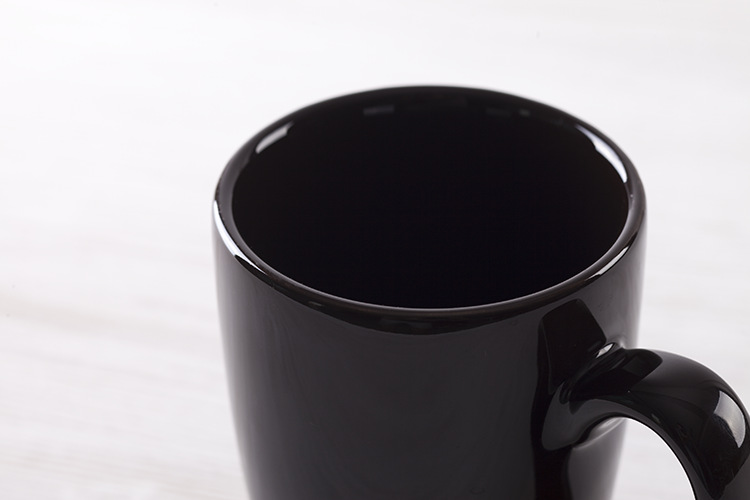 色釉马克杯定做亮光黑色陶瓷杯 纯色杯子定制logo实用礼品杯陶瓷