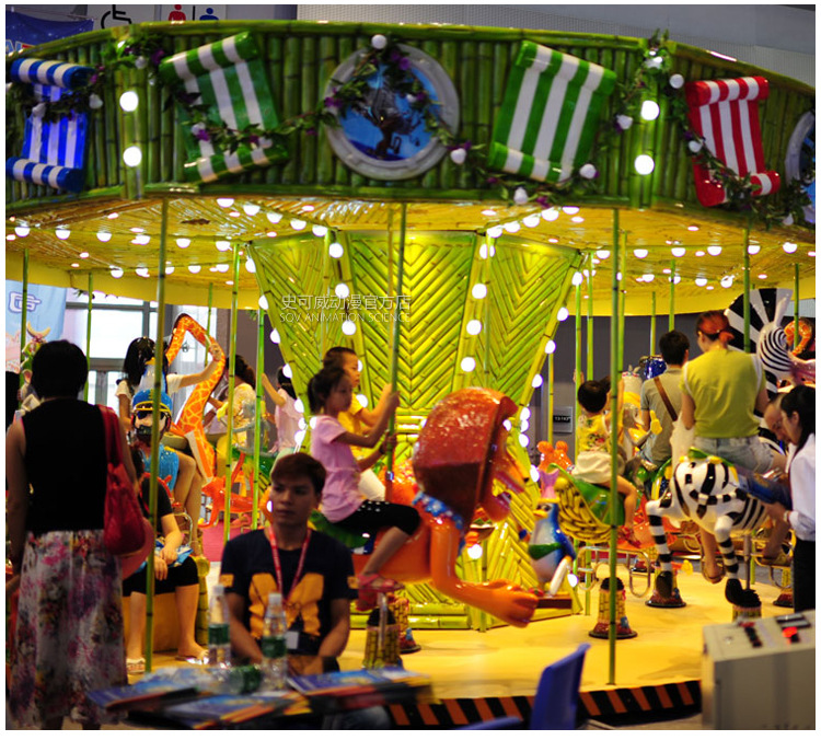 大型儿童广场游乐设备 14座马达加斯加旋转木马儿童娱乐项目直销