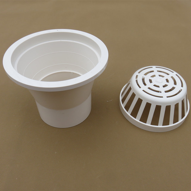 110pvc阳台天台加高塑料圆形地漏室外大排量防堵地漏圆形雨水斗