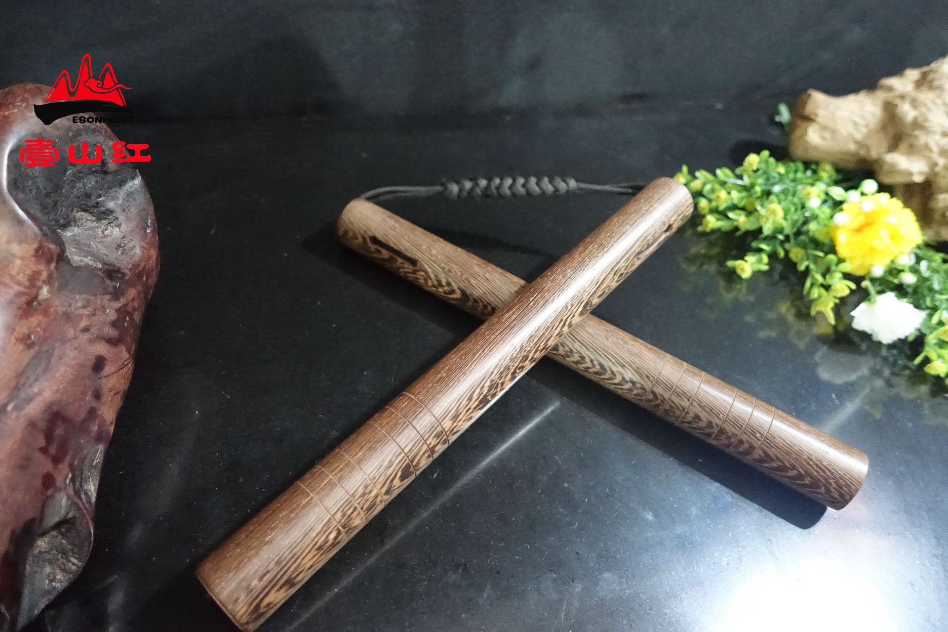 【百姓红木坊】木质工艺品 鸡翅木双节棍