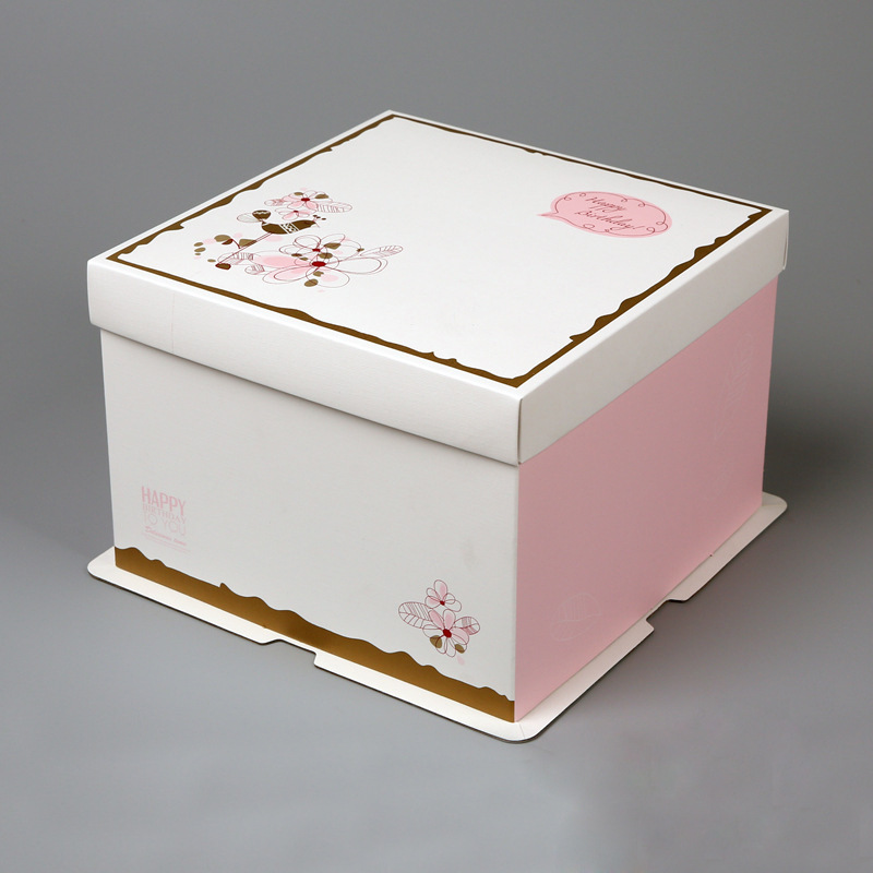 烘焙包装厂 批发6 8 10 12 14 16寸高档定做logo 生日蛋糕盒方形