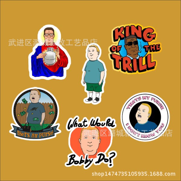 king of the hill 一家之主贴纸 旅行箱涂鸦贴 卡通防水汽车贴纸
