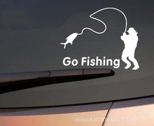 汽车贴纸图片 专款 户外运动车贴 钓鱼车  Go Fishing 钓鱼垂钓