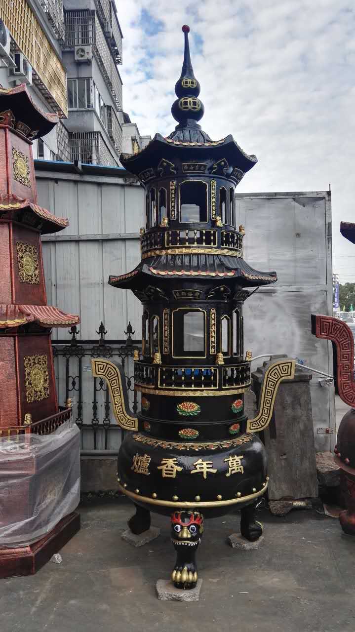 厂家寺院大型大宝鼎 寺庙古宫两层带座圆宝鼎 一层宝鼎摆件工艺品