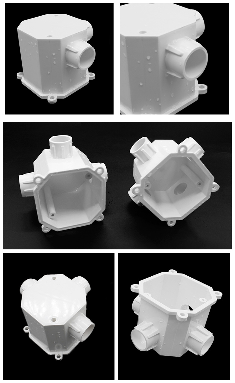 pvc国标高位八角司令箱 白色预埋暗装高深接线盒 尺寸齐全