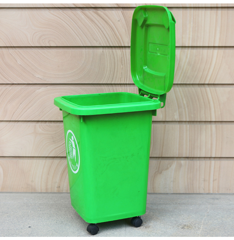 环卫垃圾桶50l塑料带轮带盖垃圾箱大号果皮箱室外户外垃圾桶
