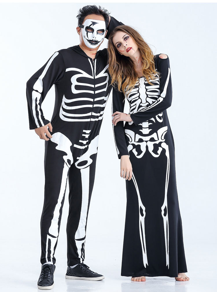 骷髅服装男僵尸服丧尸服吸血鬼套装骷髅骨架鬼衣化妆舞会ds演出服