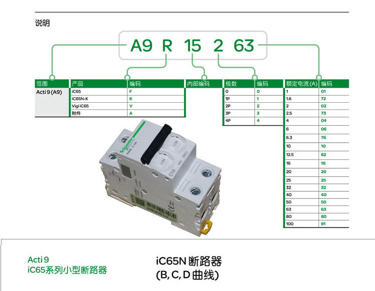 schneider/施耐德 分断能力 6(ka) 极数 3p 瞬时脱扣特性 d型 脱扣器