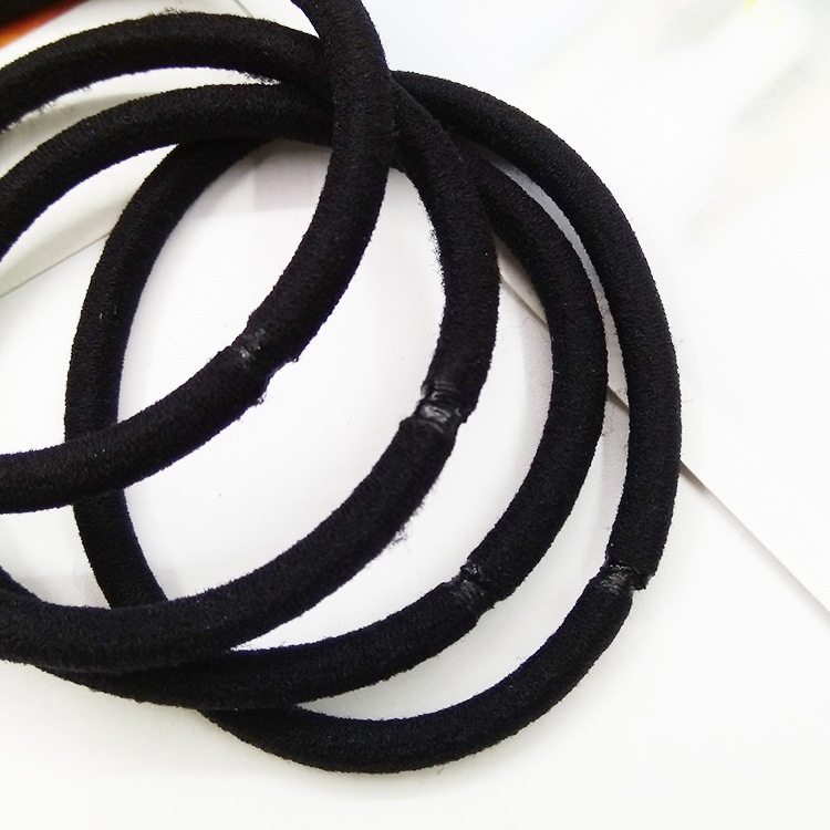 无接缝黑色高弹尼龙皮筋 无痕基础发圈 4mm粗扎头发皮筋赠品