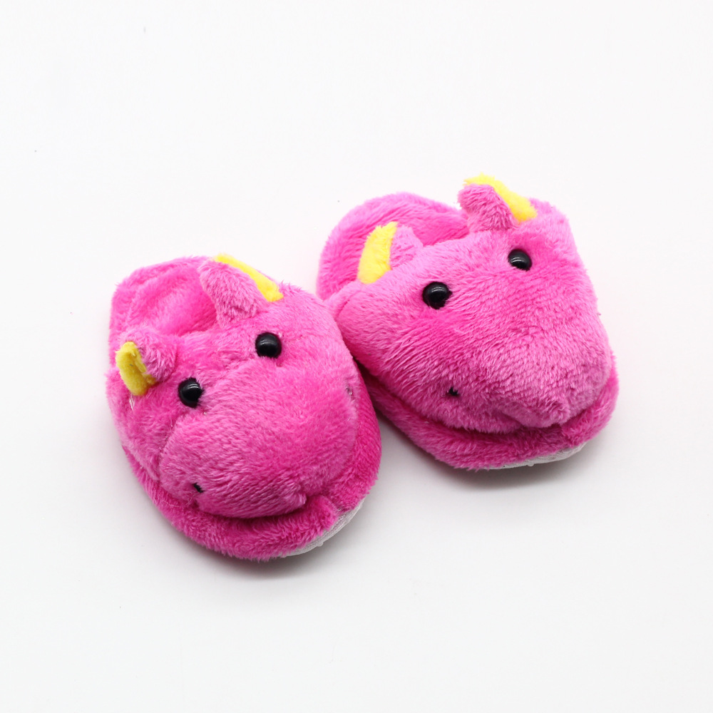 18寸娃娃拖鞋 枚红河马家具拖鞋 美国娃娃毛毛拖鞋 批发混批