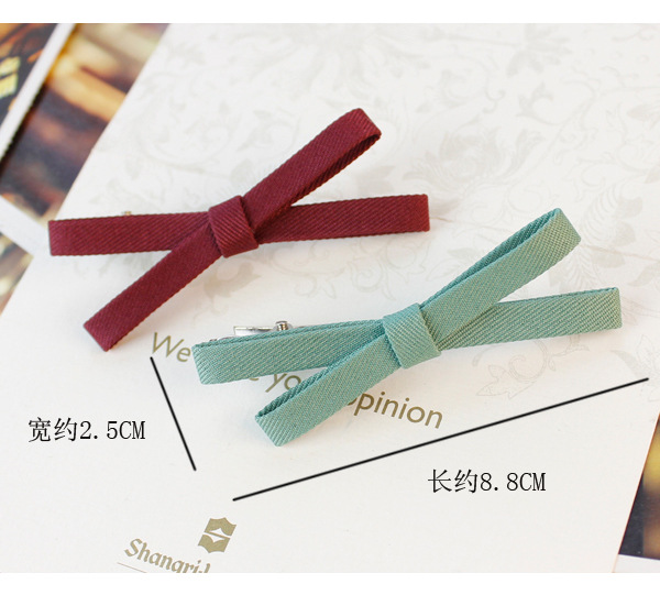 Korean Side Clip Hair Accessories Fresh Fabric Bow Bang Clip Natural Fashion Duckbill Clip Hair Clip Wholesale