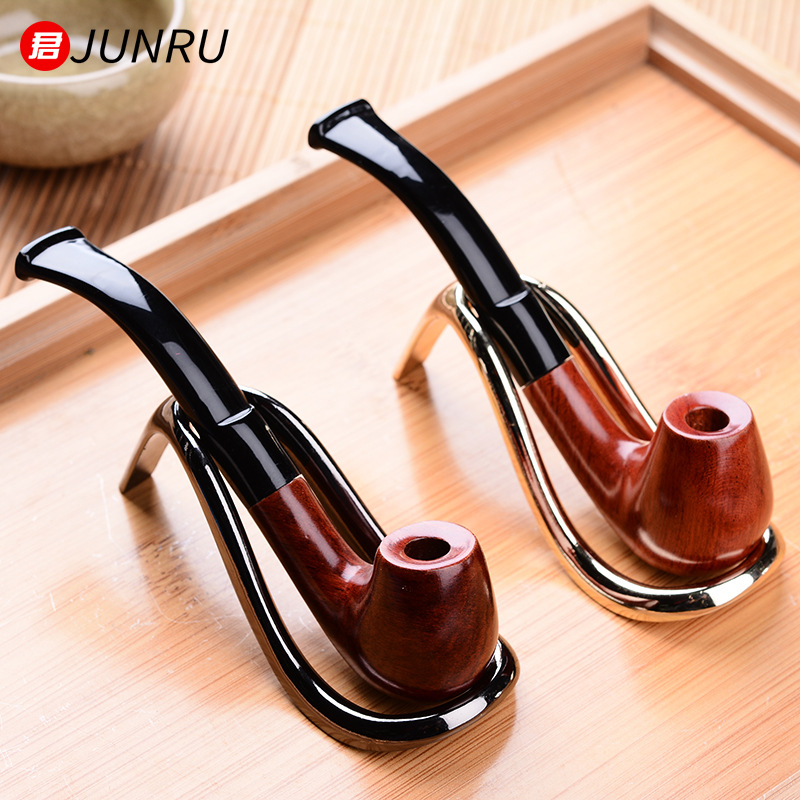 时尚木质细长款扁嘴烟烟斗批发 旅游纪念品可定制 中式设计元素