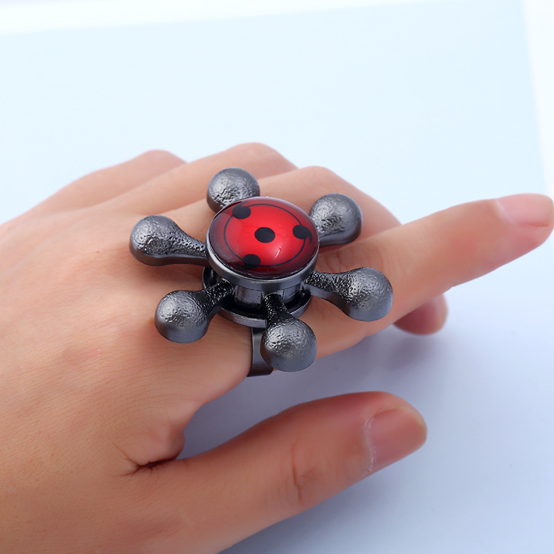 戒指陀螺 欧美新款创意宝石戒指陀螺 六角转轮旋转戒指陀螺