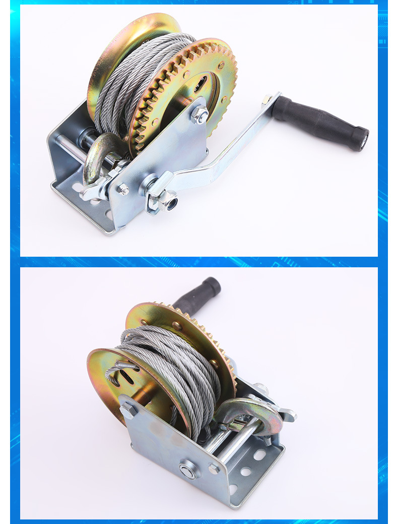 厂家直销现货供应卷扬机 紧线机手动绞盘 加粗实心钢丝绳结实耐用