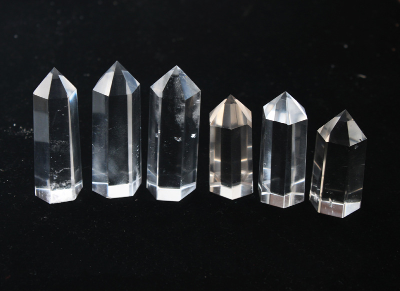 特价天然白水晶六棱柱摆件原石正六边形水晶柱家居风水摆饰