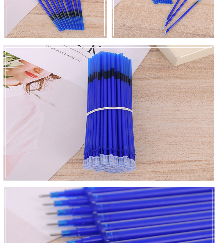 晨康蓝色学生书写专用文具易摩擦笔芯 水笔替换笔芯 厂家批发