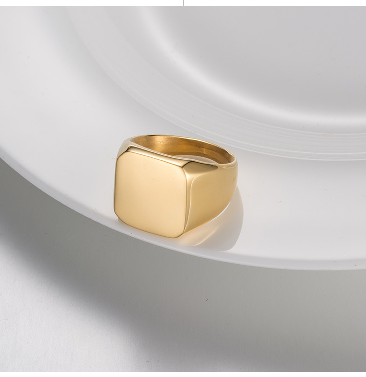 欧美钛钢光面平板指环 男士霸气简约戒指 镀金扳指混批 jz135
