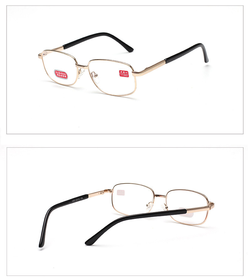 高档品牌男女老花镜高清树脂片金属直梁半框品牌老视镜2362
