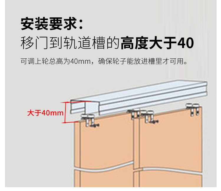 蒙莱奇 大号衣柜上轮 移门上轮 推拉门移门移窗上轮可调上轮趟门