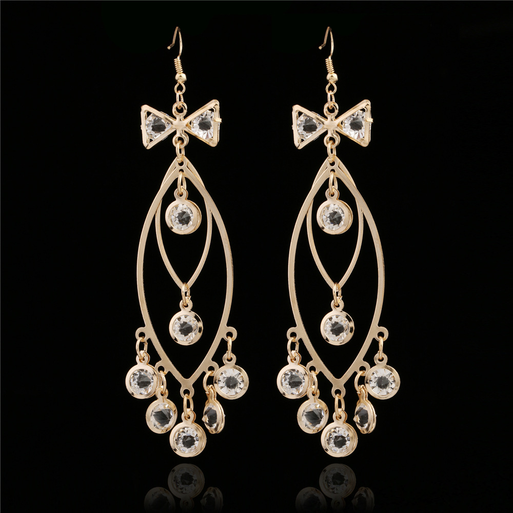 韩国时尚气质高档大耳环女流苏长款耳坠日韩夸张饰品批发