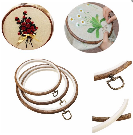 abs木纹绣绷 复古绣绷 圆绣绷 绣架