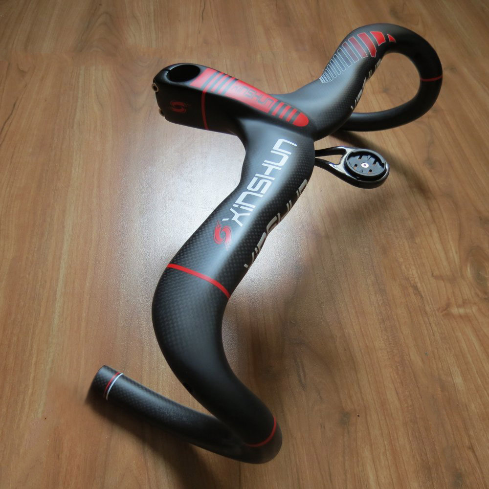 供应自行车配件把立一体碳纤维公路自行车车把手跑车弯把外贸货源