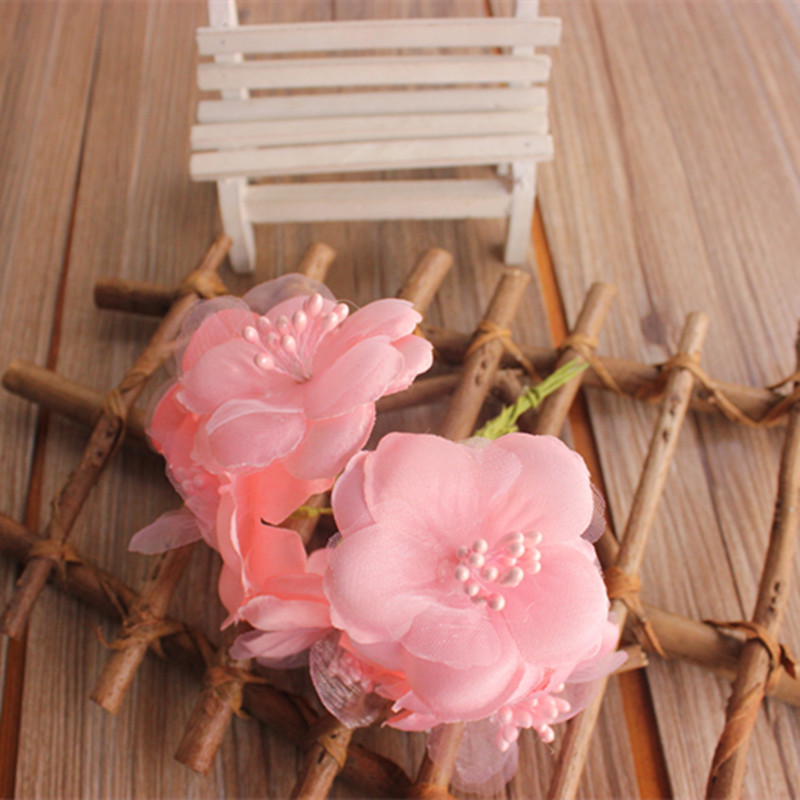新款仿真樱花绢花 diy手工花环花束 韩式婚纱新娘头饰发饰