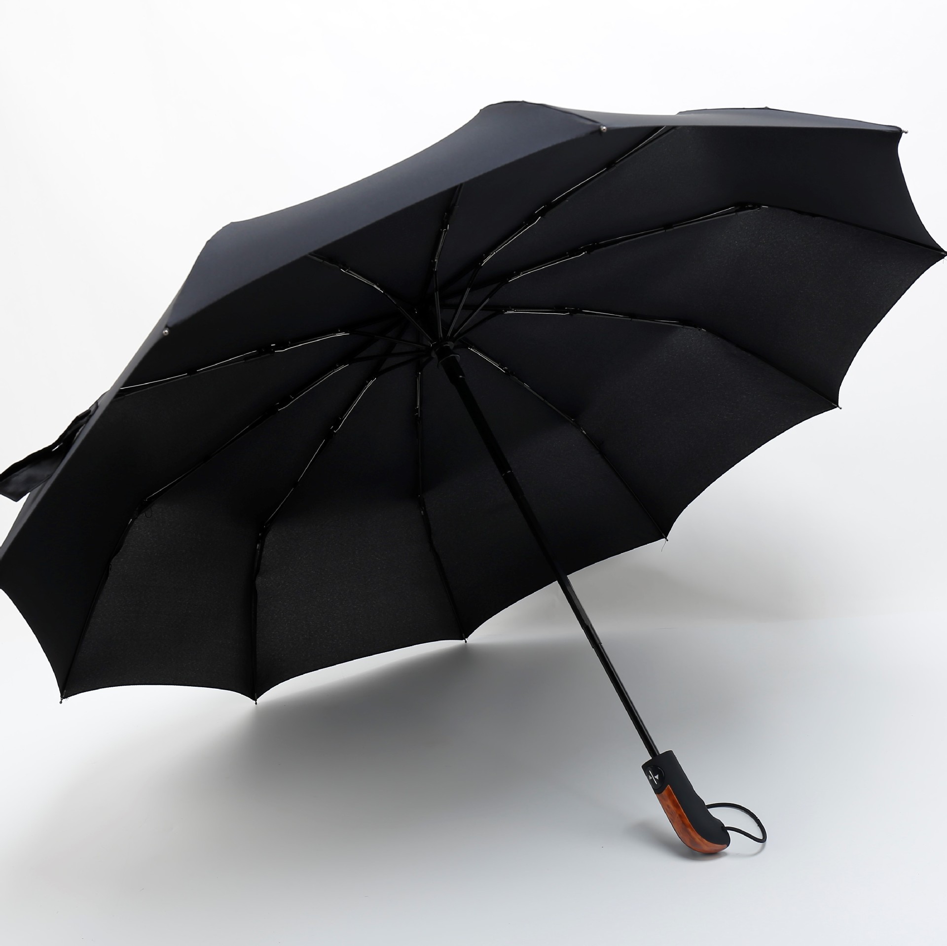 雨伞批发自动十骨加固折叠雨伞 定制1ogo商务礼品led广告自动雨伞