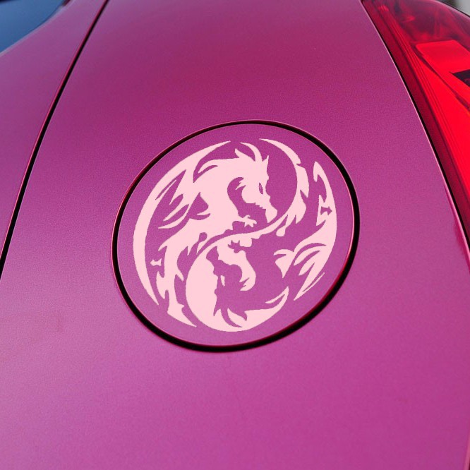 外贸dragon龙图腾阴阳太极图汽车贴纸反光贴图片炫酷个性创意涂鸦