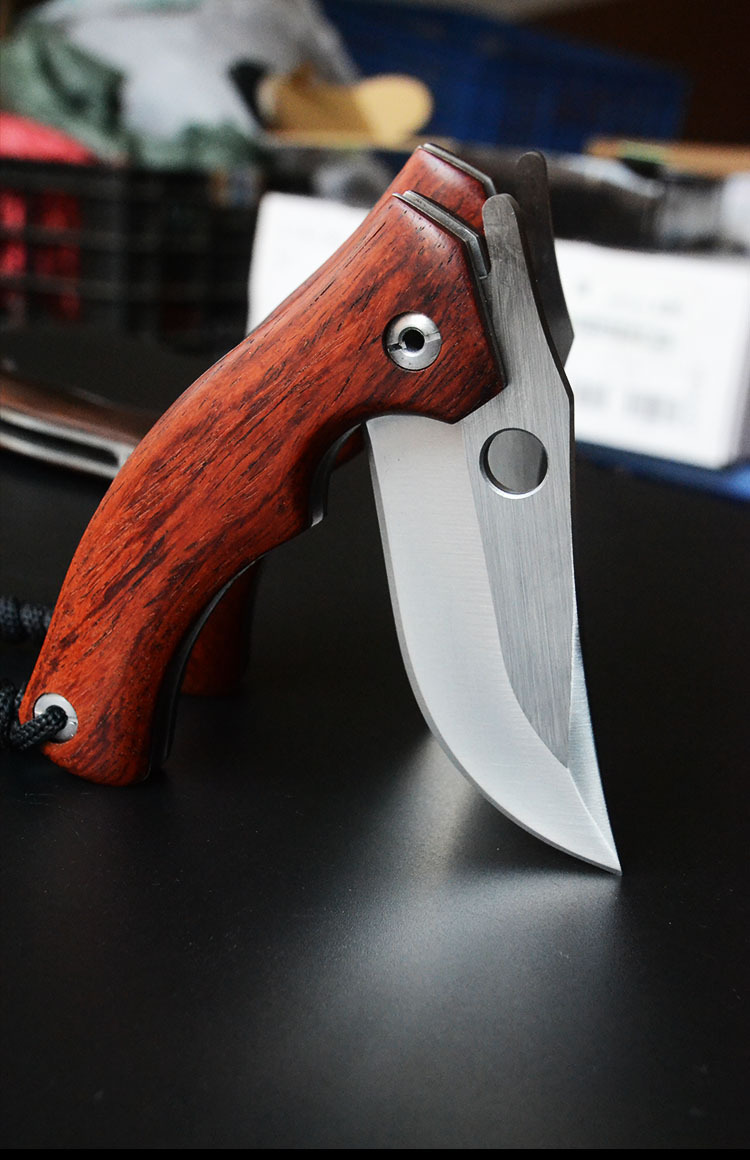 手工刀 天然木柄折叠刀高硬度锋利水果刀户外刀收藏刀edc随身折刀