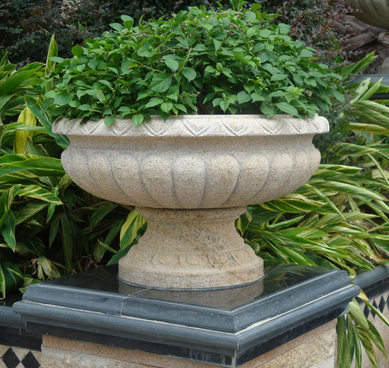 供应天然花岗岩石材花盆 种花花钵 热销多种款式造型xbhpg-46