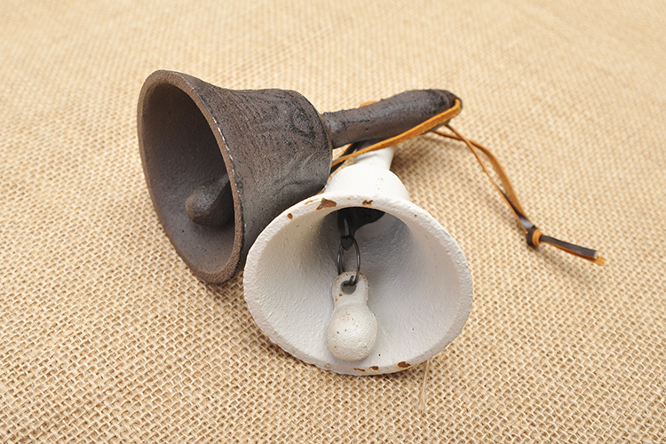 铸铁手摇铃铛摇铃美式乡村复古铁艺风铃餐厅酒吧门铃工艺品可悬挂