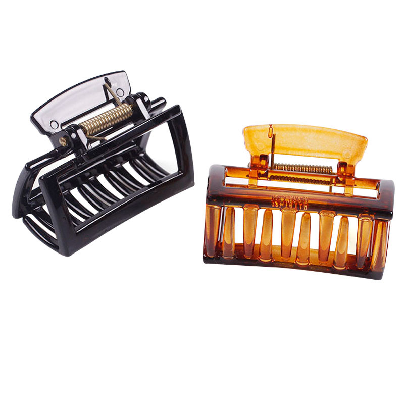 Zhuo Ming New Japanese and Korean Style Hollow Rectangular Diy Bottom Clip Grip Accessories Plastic Trumpet Half Tie Barrettes