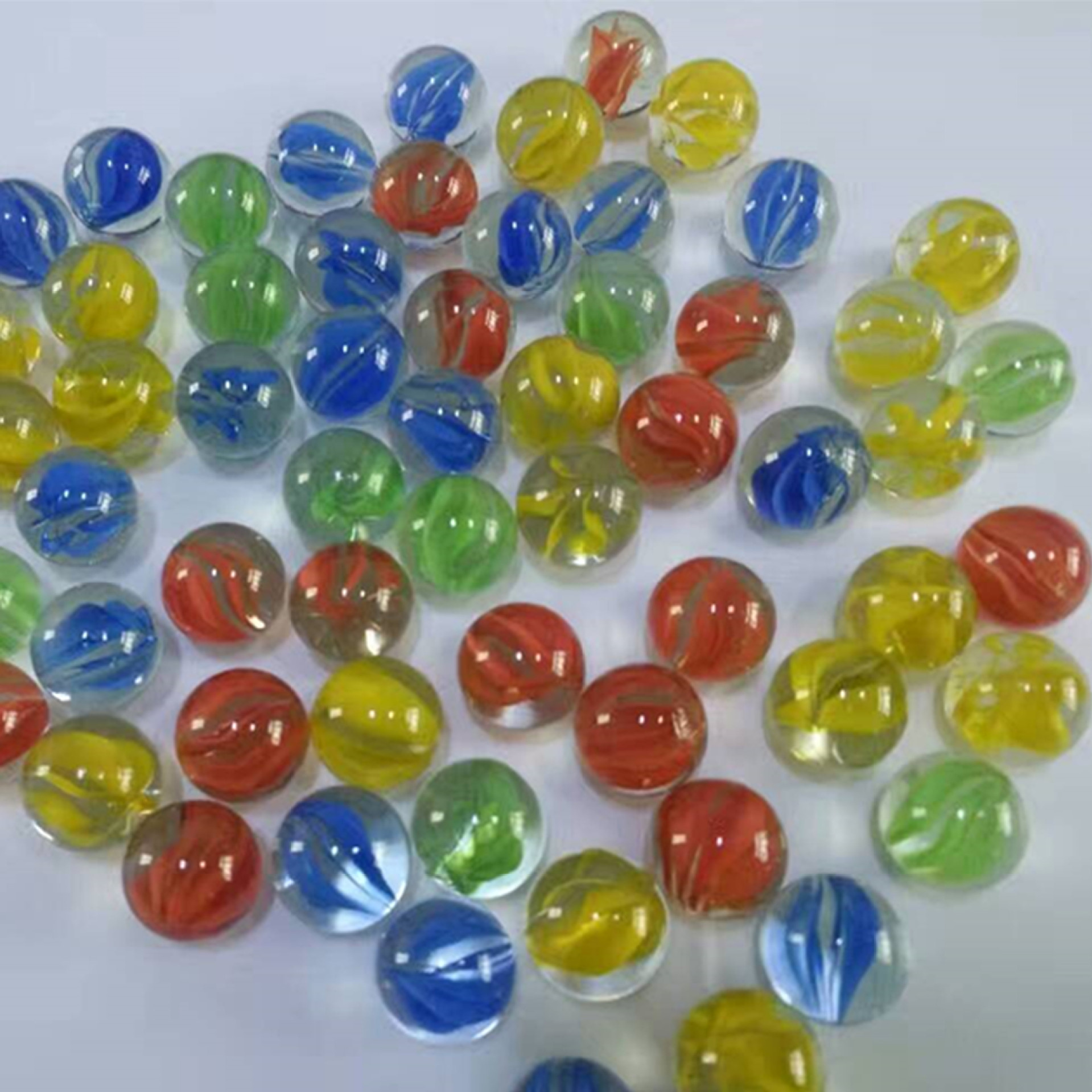 批发14mm25mm弹珠机用彩色游戏弹珠玻璃珠16mm鱼缸装饰彩色弹珠