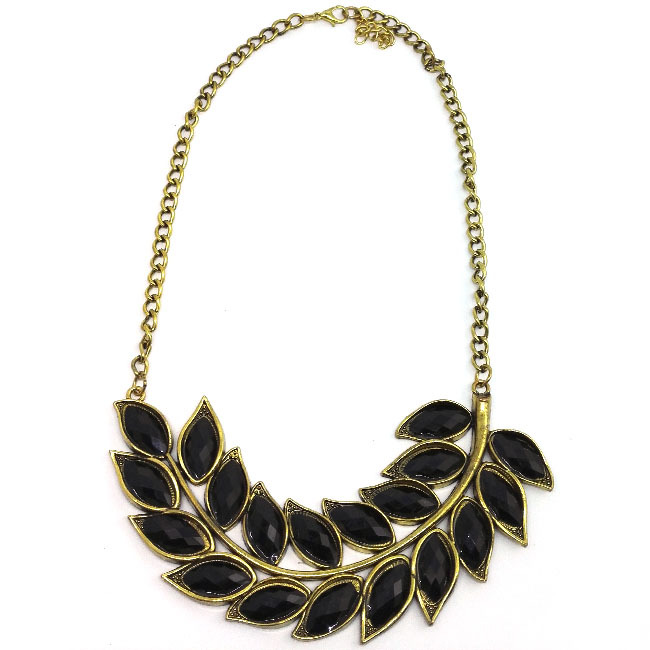 蓝淘 欧美新款波西米亚树叶短款项链