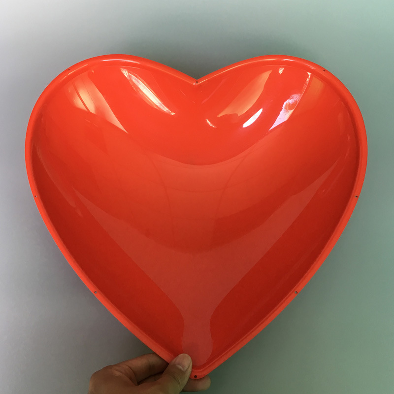 定做红色亚克力心形球罩 透明有机玻璃半圆球罩 亚加力吹塑加工