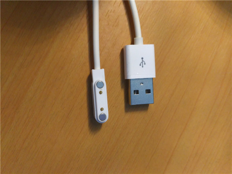 智能手环手表磁吸充电线 通用2pin磁力触点充电器两针间距7.62mm