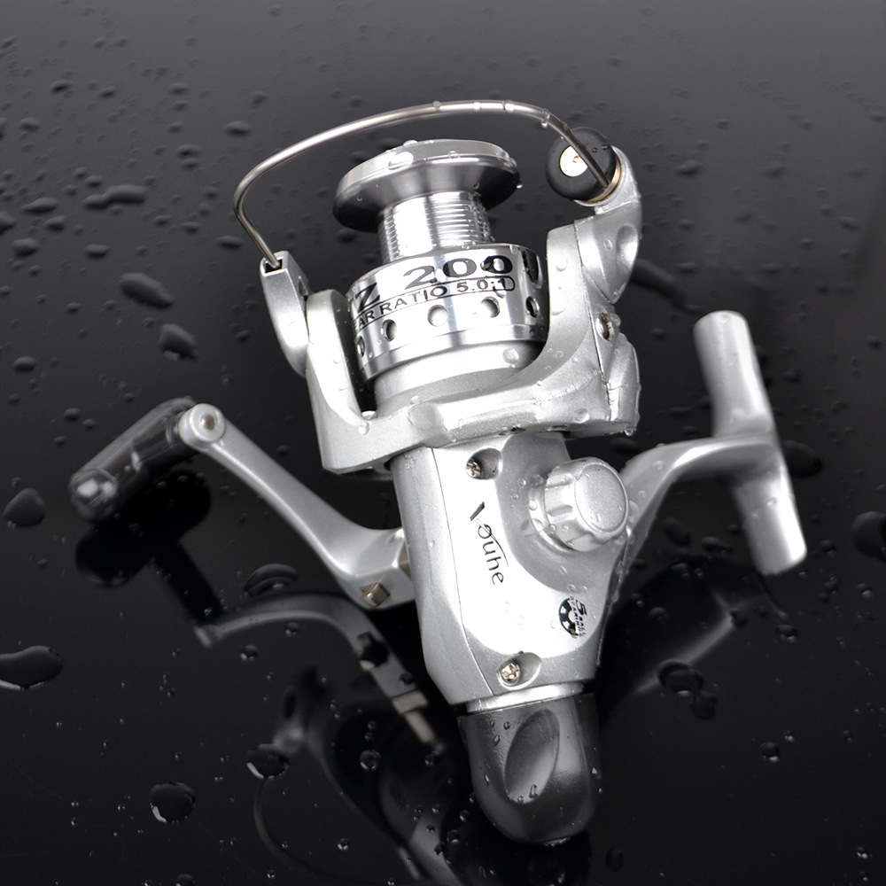 爆款渔轮 yz200 金属摇臂带线渔线轮鱼线轮 纺车轮渔具批发