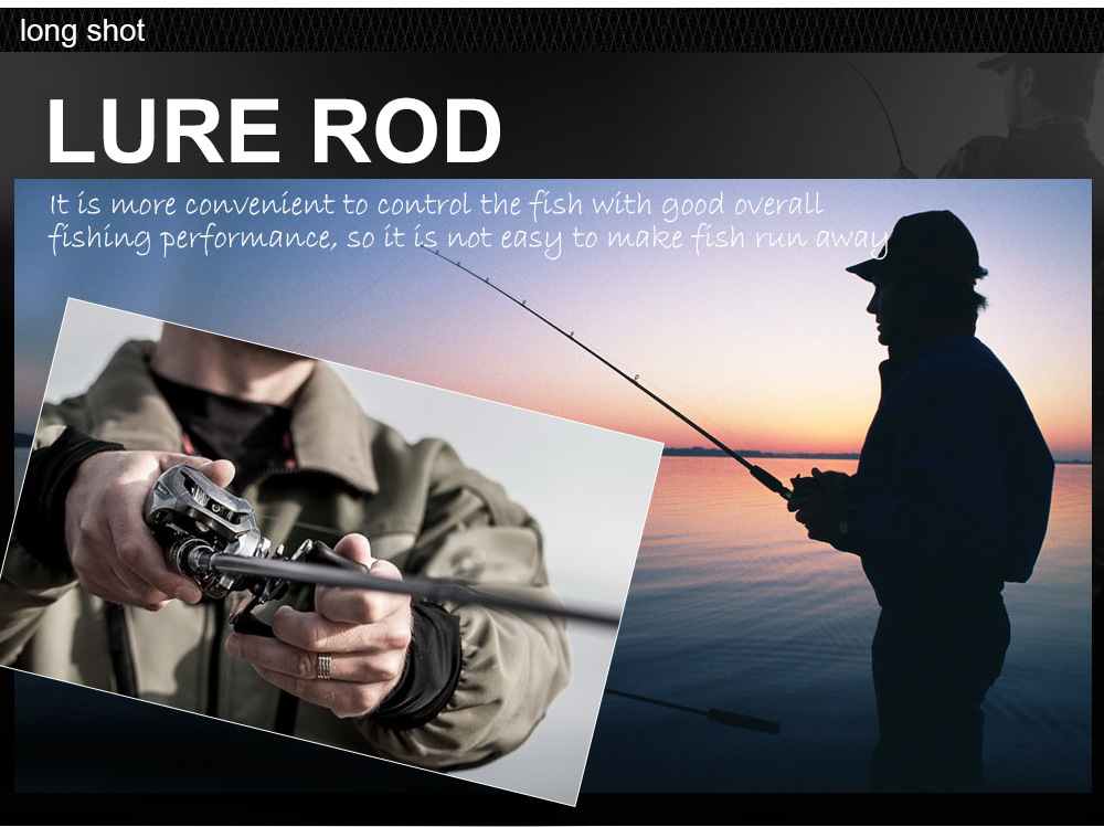 fish king雷强竿碳素超轻超硬远投渔具m钓1.8 米枪柄路亚竿海钓