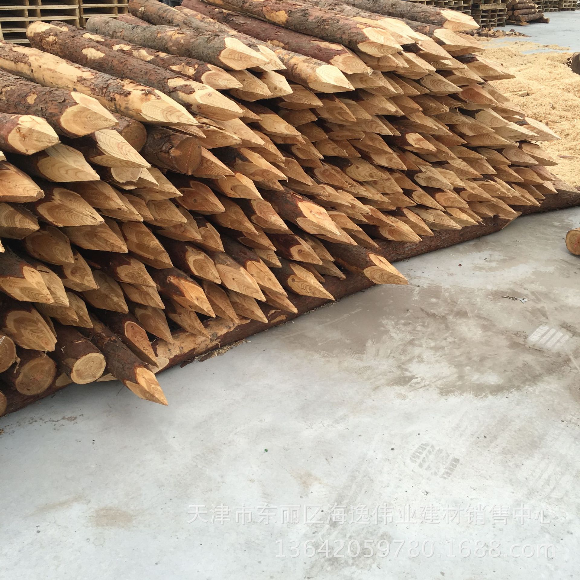 天津木桩订购加工,长度,直径可选,材质多种,适用于防洪挡土护