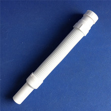 PVC白色直排S弯下水管 万向伸缩带钢丝排水管 洗脸盆排水大普直排