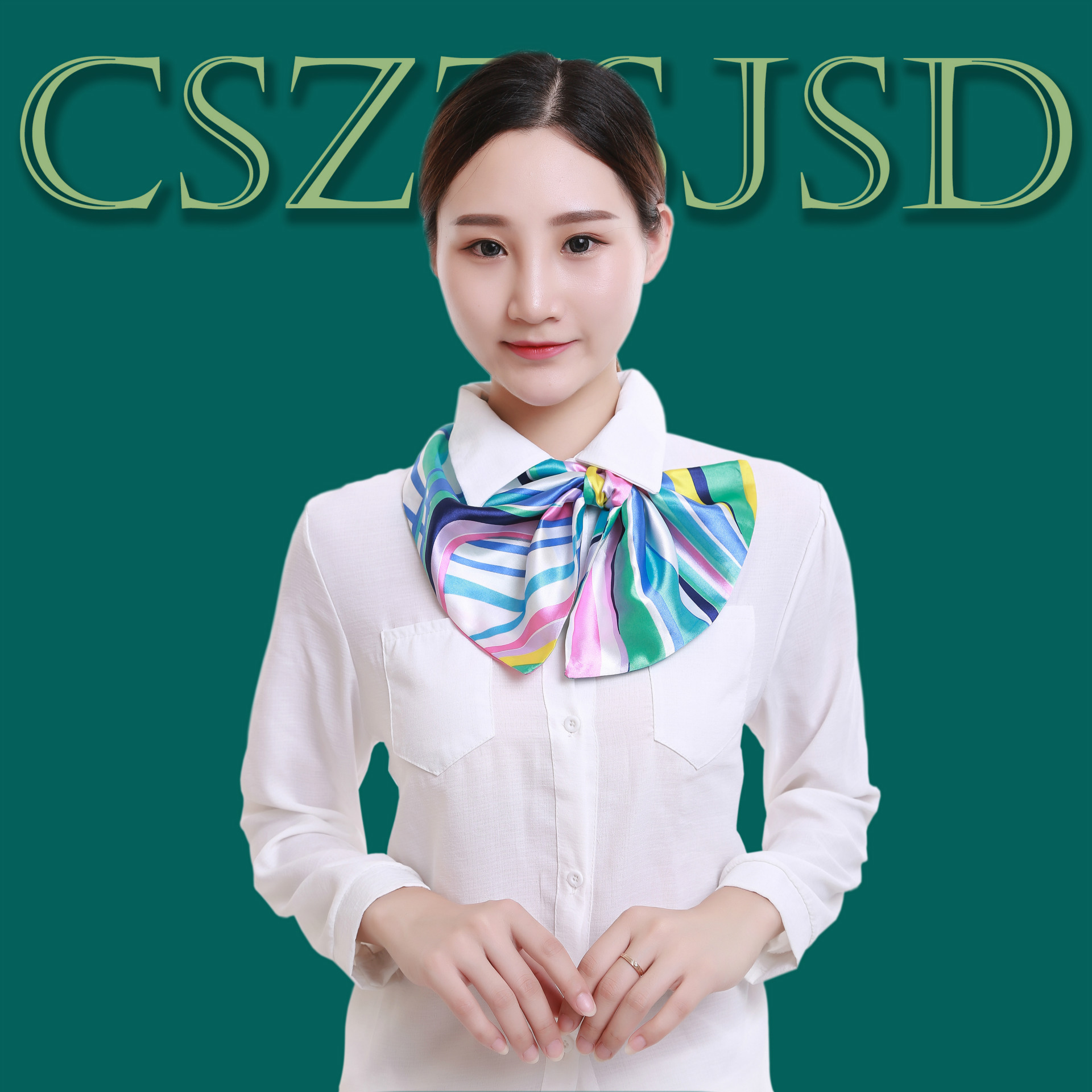 厂家直销现货魔术丝巾百变丝巾批发银行职业空姐丝巾色丁装饰围巾