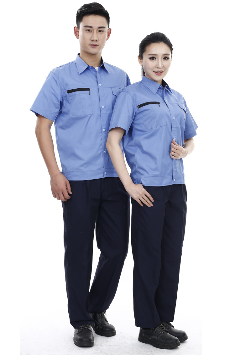 定做夏季工作服 短袖工作服工装 员工工作服 企业工作服/可绣logo