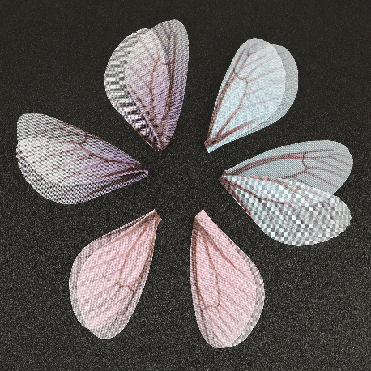 薄纱半透明布艺蝴蝶翅膀禅翼纱片挂件diy手工制作耳环材料配件